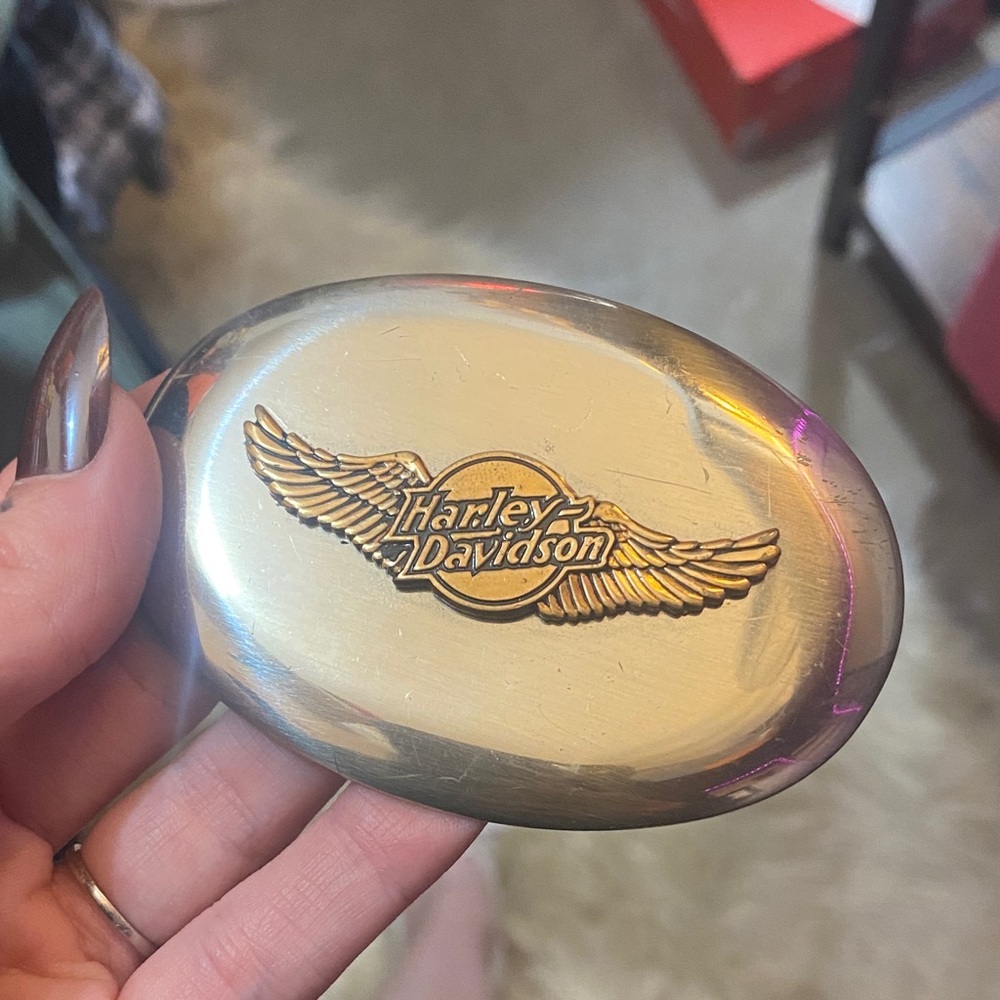 Harley-Davidson Gold and Silver Winged Emblem Buckle